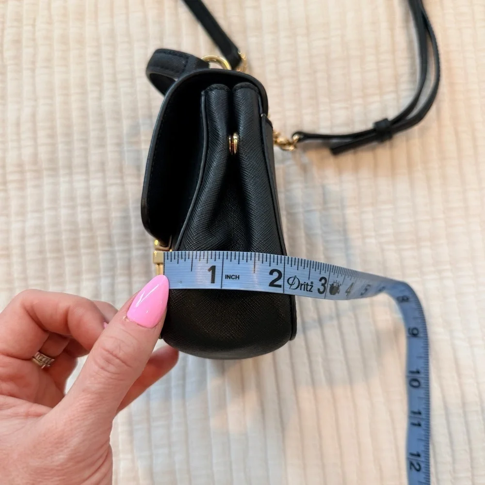 Michael Kors Black Saffiano Leather Bridgette Crossbody Mini Bag Removable Strap